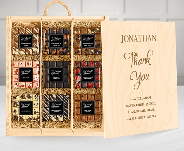 Thank You Large Personalised Variety Chocolate Tasting Experience - Gourmet Bars